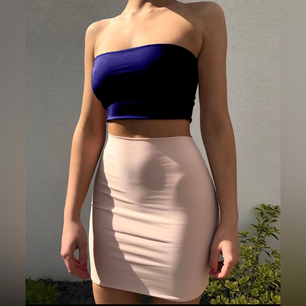 Bandeau top in navy blue